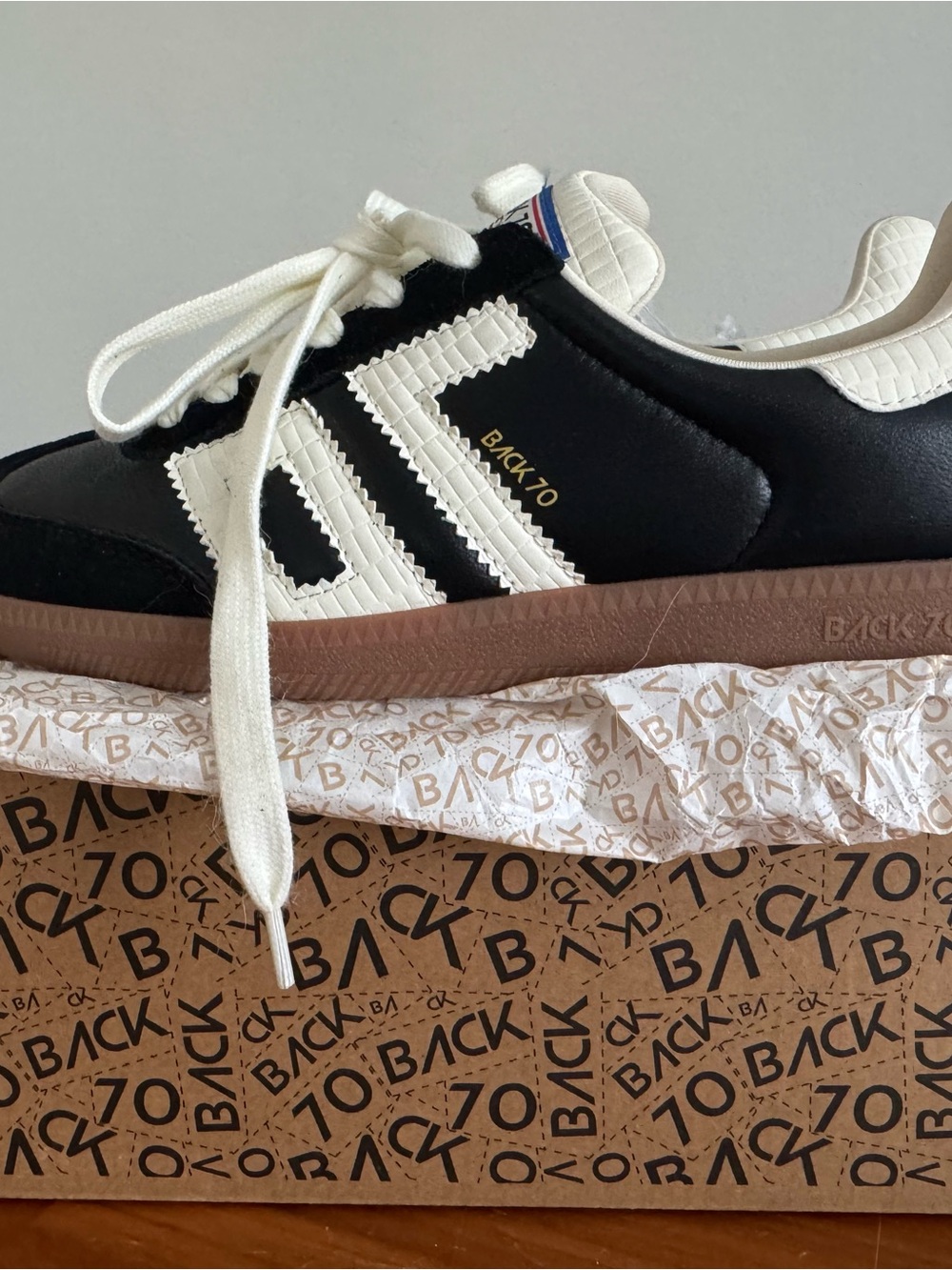 BACK 70 Black & White Athletic Sneakers